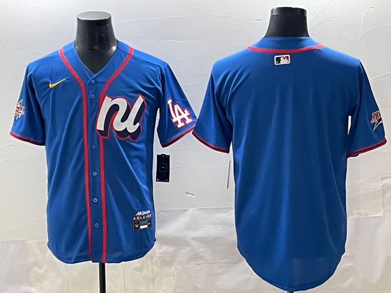 Men 2025 Los Angeles Dodgers Blank Blue All star Blank Blue Nike MLB Jersey style 1